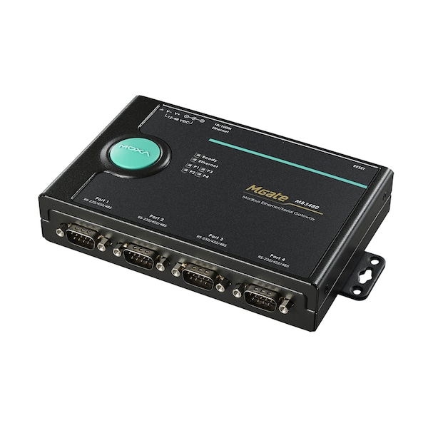 Moxa 4Port Rs-232/422/485 Modbus Tcp To Serial Communication Gateway ...